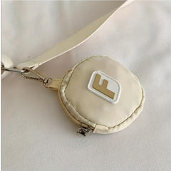 Casual Crescent Shoulder Bag Solid Crossbody Bag With Mini Purse