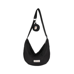 Casual Crescent Shoulder Bag Solid Crossbody Bag With Mini Purse