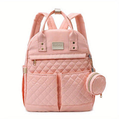 Argyle Quilted Backpack - Top Handle Mommy Bag