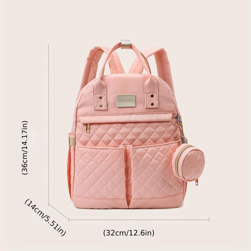 Argyle Quilted Backpack - Top Handle Mommy Bag