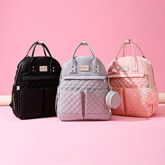Argyle Quilted Backpack - Top Handle Mommy Bag