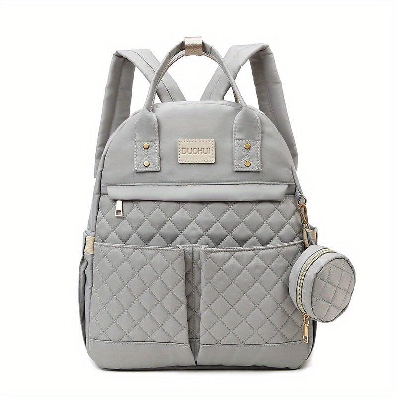 Argyle Quilted Backpack - Top Handle Mommy Bag