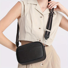 Litchi Pattern Crossbody Bag Women's PU Leather Zipper Purse