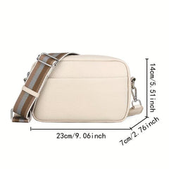 Litchi Pattern Crossbody Bag Women's PU Leather Zipper Purse