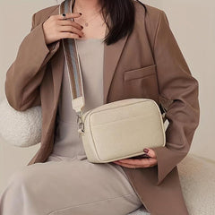 Litchi Pattern Crossbody Bag Women's PU Leather Zipper Purse