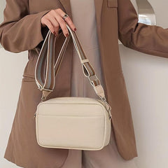 Litchi Pattern Crossbody Bag Women's PU Leather Zipper Purse