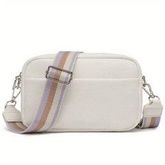 Litchi Pattern Crossbody Bag Women's PU Leather Zipper Purse
