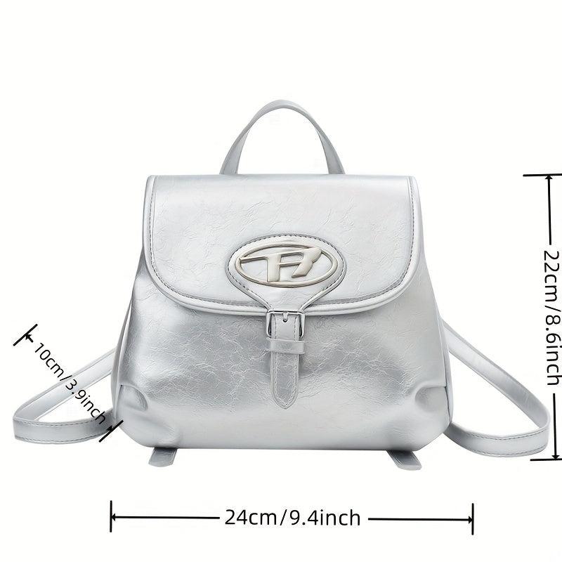 Solid Y2K Backpack Flap Daypack For Spicy Girls