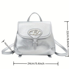 Solid Y2K Backpack Flap Daypack For Spicy Girls
