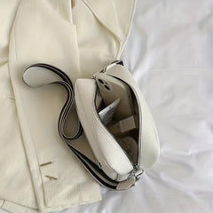 Square Crossbody Bag Litchi Pattern Shoulder Bag Women's PU Leather Zipper Purse