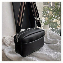 Square Crossbody Bag Litchi Pattern Shoulder Bag Women's PU Leather Zipper Purse