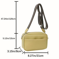 Square Crossbody Bag Litchi Pattern Shoulder Bag Women's PU Leather Zipper Purse