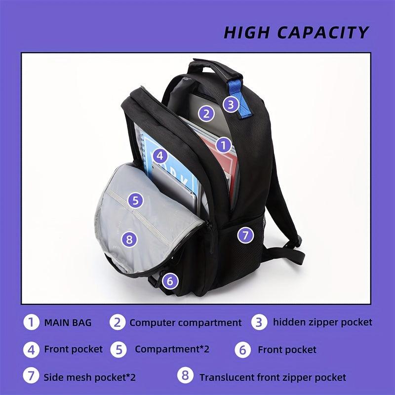Minimalist Preppy Backpack Solid Large Capacity Multifunctional Daypack