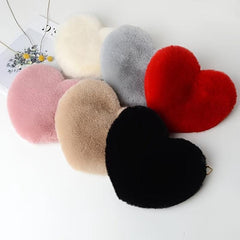 Heart Shaped Fluffy Chain Crossbody Bag For Women