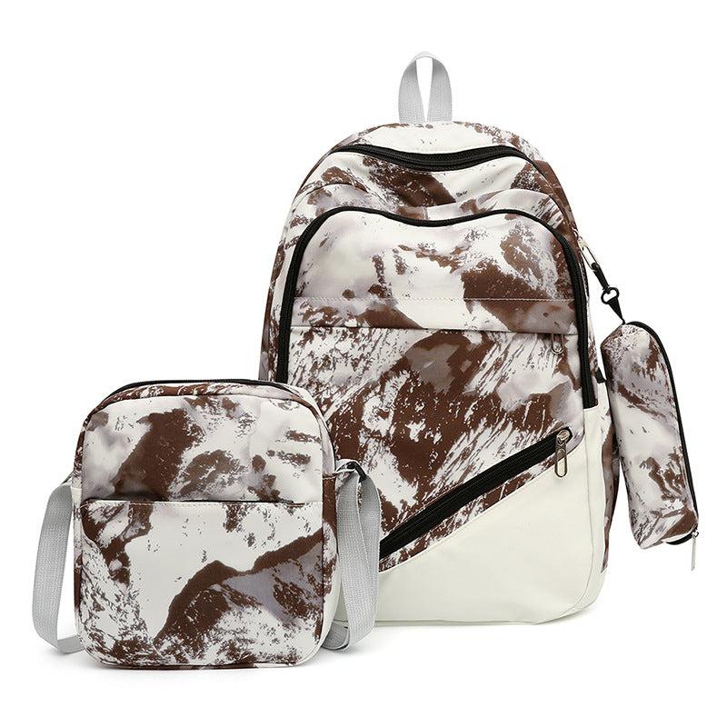 3PCS Tie Dye Preppy Backpack Set Back To School Daypack Travel Knapsack Rucksack