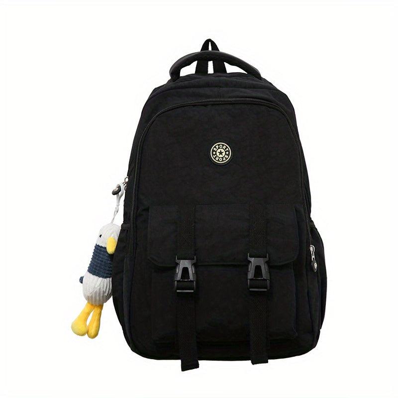 Patch Decor Backpack Preppy Style Schoolbag Casual Travel Bookbag