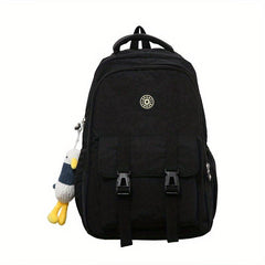 Patch Decor Backpack Preppy Style Schoolbag Casual Travel Bookbag