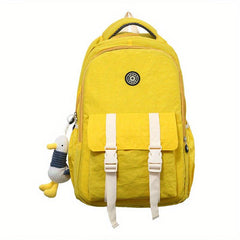 Patch Decor Backpack Preppy Style Schoolbag Casual Travel Bookbag
