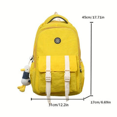 Patch Decor Backpack Preppy Style Schoolbag Casual Travel Bookbag