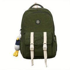 Patch Decor Backpack Preppy Style Schoolbag Casual Travel Bookbag