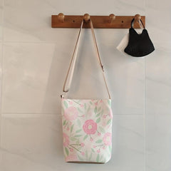 Flower Pattern Bucket Bag Crossbody Canvas Bag
