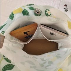 Flower Pattern Bucket Bag Crossbody Canvas Bag