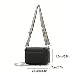 Minimalist Solid Square Shoulder Bag with Zipper Purse