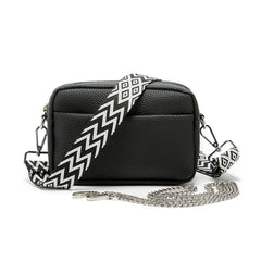 Minimalist Solid Square Shoulder Bag with Zipper Purse