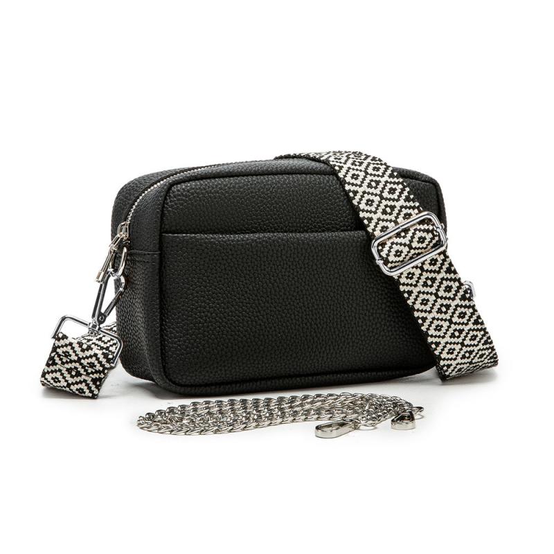 Minimalist Solid Square Shoulder Bag with Zipper Purse