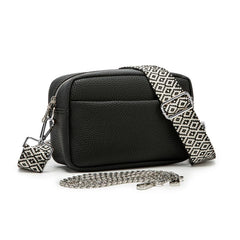 Minimalist Solid Square Shoulder Bag with Zipper Purse