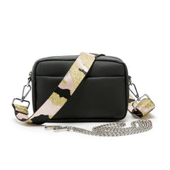 Minimalist Solid Square Shoulder Bag with Zipper Purse