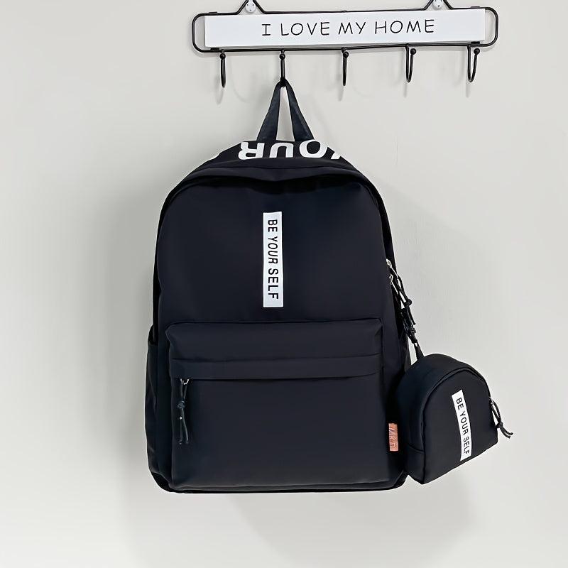 Preppy Style Laptop Backpack with Small Bag