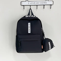 Preppy Style Laptop Backpack with Small Bag