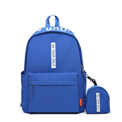 Preppy Style Laptop Backpack with Small Bag