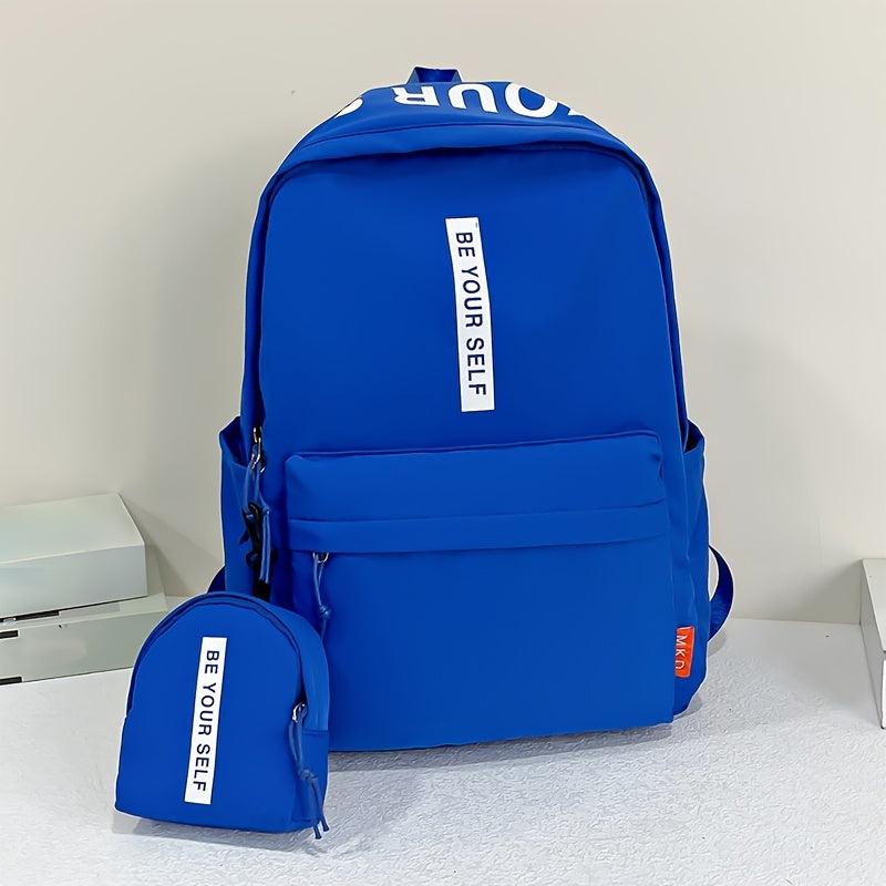 Preppy Style Laptop Backpack with Small Bag