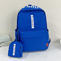Preppy Style Laptop Backpack with Small Bag