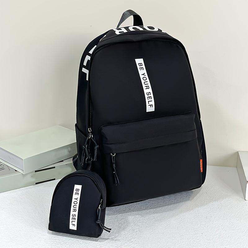 Preppy Style Laptop Backpack with Small Bag