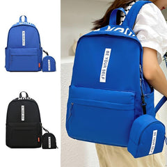 Preppy Style Laptop Backpack with Small Bag