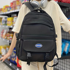 Casual Oxford Cloth Travel Rucksack Preppy Style Backpack