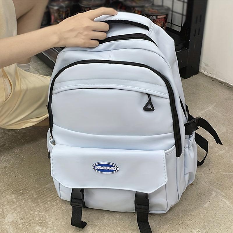 Casual Oxford Cloth Travel Rucksack Preppy Style Backpack