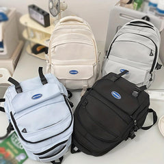 Casual Oxford Cloth Travel Rucksack Preppy Style Backpack