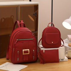 3PCS Backpack Set Back To School Daypack Travel Knapsack Crossbody Bag Handbag
