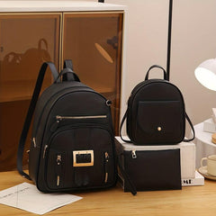 3PCS Backpack Set Back To School Daypack Travel Knapsack Crossbody Bag Handbag