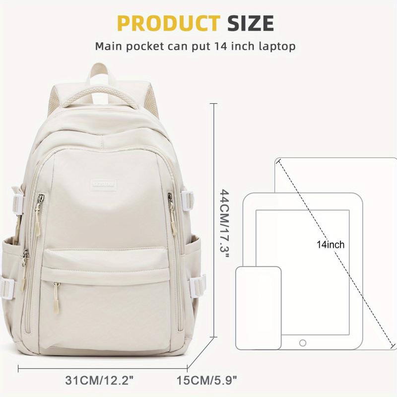 Colorblock School Backpack Large Capacity Preppy Book Bag Stylish Daypack