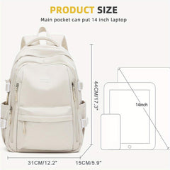 Colorblock School Backpack Large Capacity Preppy Book Bag Stylish Daypack