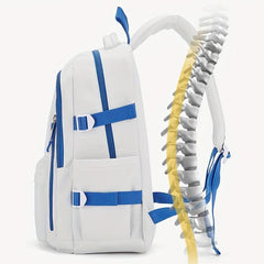 Colorblock School Backpack Large Capacity Preppy Book Bag Stylish Daypack