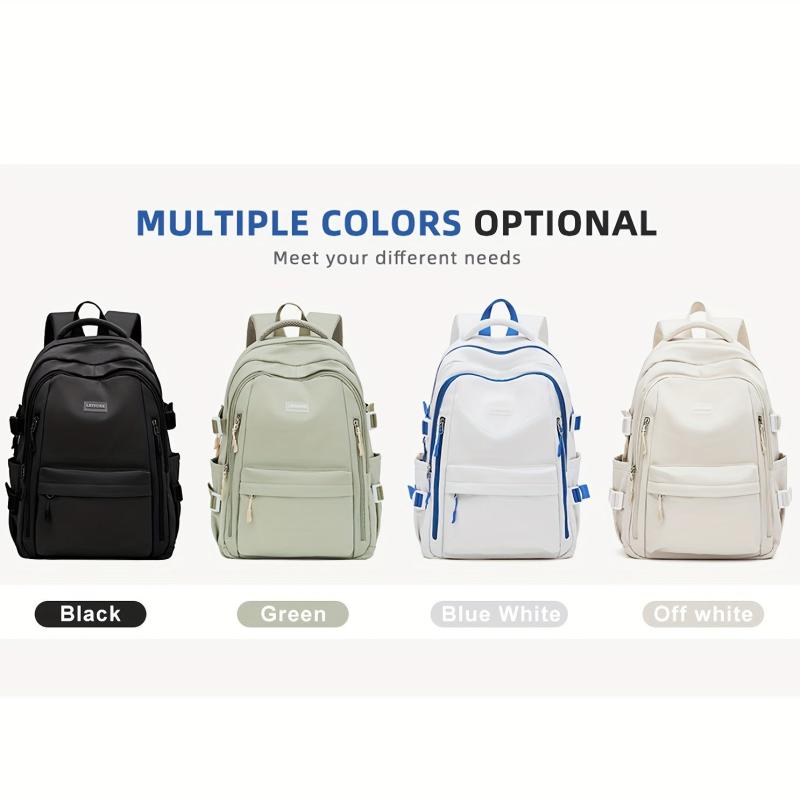 Colorblock School Backpack Large Capacity Preppy Book Bag Stylish Daypack