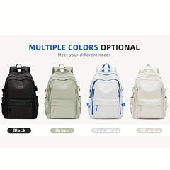 Colorblock School Backpack Large Capacity Preppy Book Bag Stylish Daypack