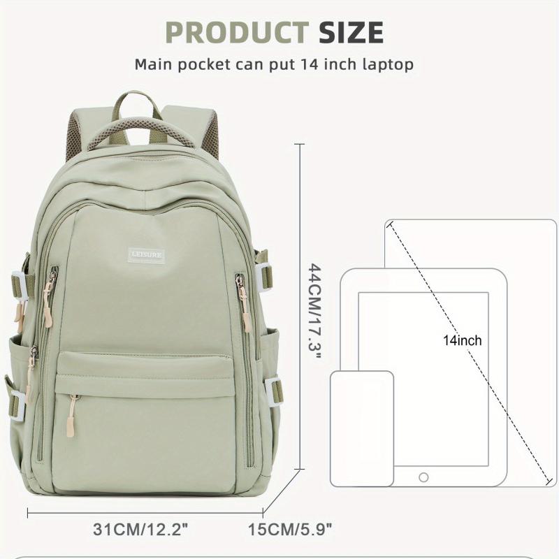 Colorblock School Backpack Large Capacity Preppy Book Bag Stylish Daypack