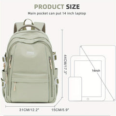 Colorblock School Backpack Large Capacity Preppy Book Bag Stylish Daypack